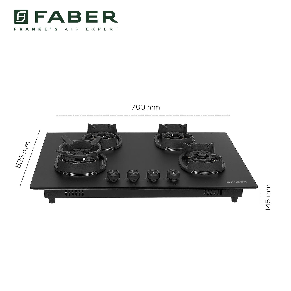 Faber Hob Della HD784 CI AI 75 cm Built-In Gas Hob – 4 Brass Burners, Auto-Electric Ignition & Flame Failure Safety-15