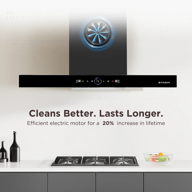 Faber Dazzle BLDC FL HC BK Wall-Mounted Chimney – 1500 m³/hr Suction, Heat Auto-Clean & Gesture Control-15