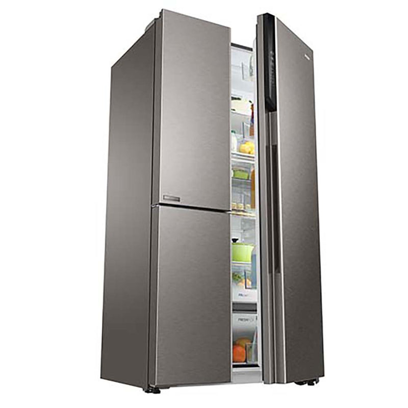Haier 598L 3 Star Inox Steel 3 Door Smart Convertible Side-by-Side Refrigerator | HRT-683ISU1-8