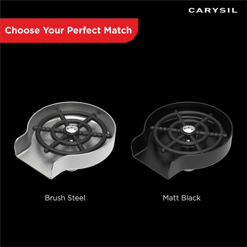 Carysil Glass Rinser – Automatic Cup & Bottle Washer for Kitchen Sink | 304 Stainless Steel | 5 Spray Holes | High Pressure Cleaning | Matt Black-10