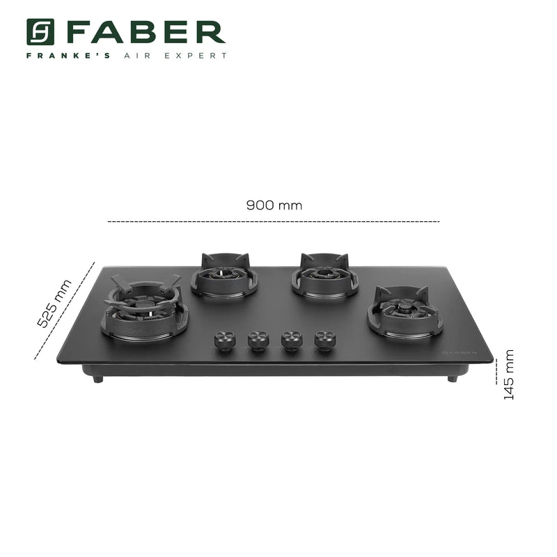 Faber Hob Della HD904 CI AI 90 cm Built-In Gas Hob – 4 Brass Burners, Auto-Electric Ignition & Flame Failure Safety-15