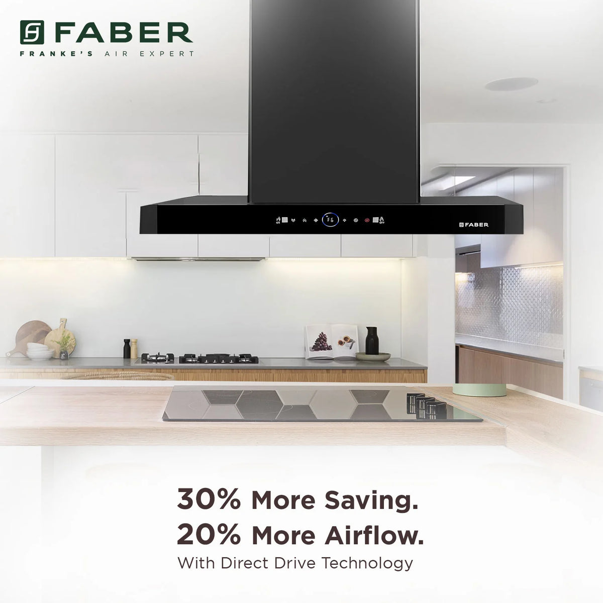 Faber Bloom FL BK 90 cm Island Chimney – 1500 m³/hr Powerful Suction, Touch & Gesture Control-12