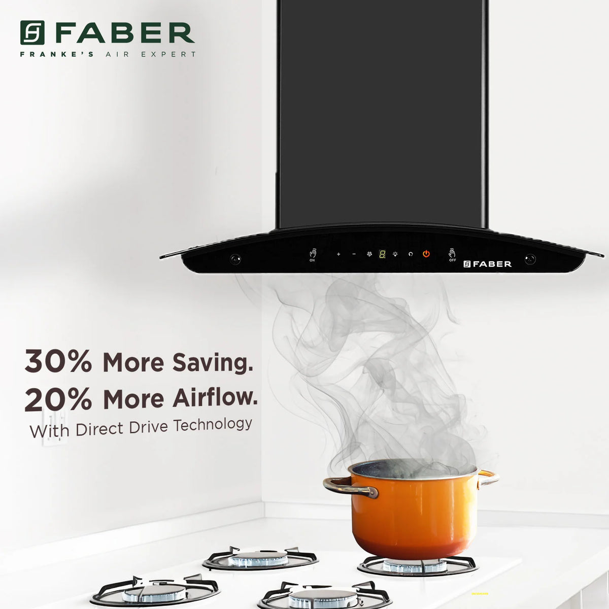 Faber Mystic BLDC FL HC BK  Wall-Mounted Chimney – 1500 m³/hr Suction, Heat Auto-Clean, Touch & Gesture Control-15