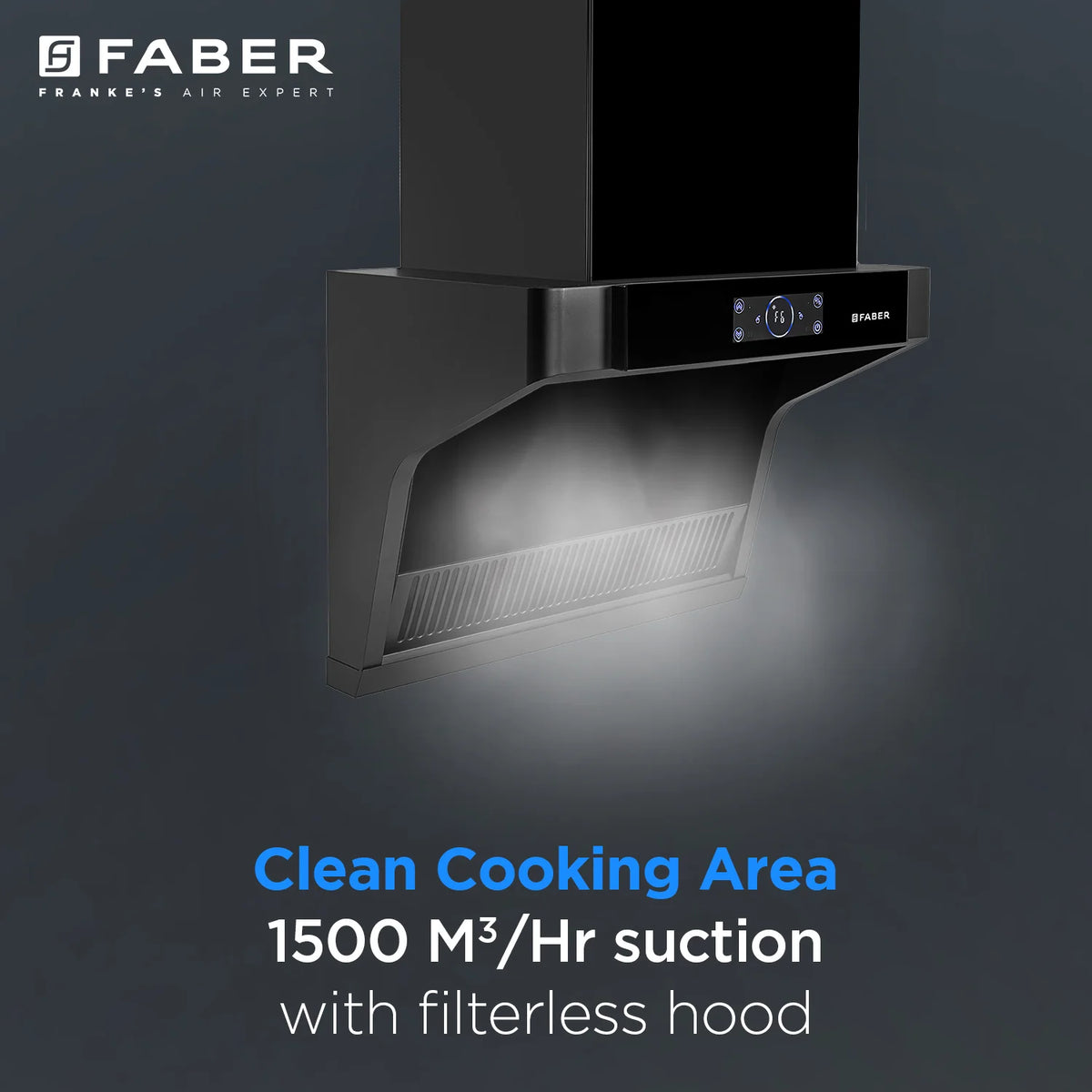 Faber Cosmic FL HC BK 75 cm Wall-Mounted Chimney – 1500 m³/hr Suction, Heat Auto-Clean & Touch/Gesture Control-16