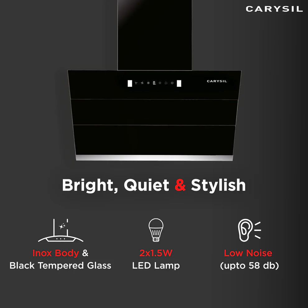 Carysil Ciaz BLDC  75 cm Vertical Chimney | 1350 m³/hr Suction | Filterless Auto-Clean Kitchen Chimney with Motion Sensor, Touch Control & 7-Year Motor Warranty-6