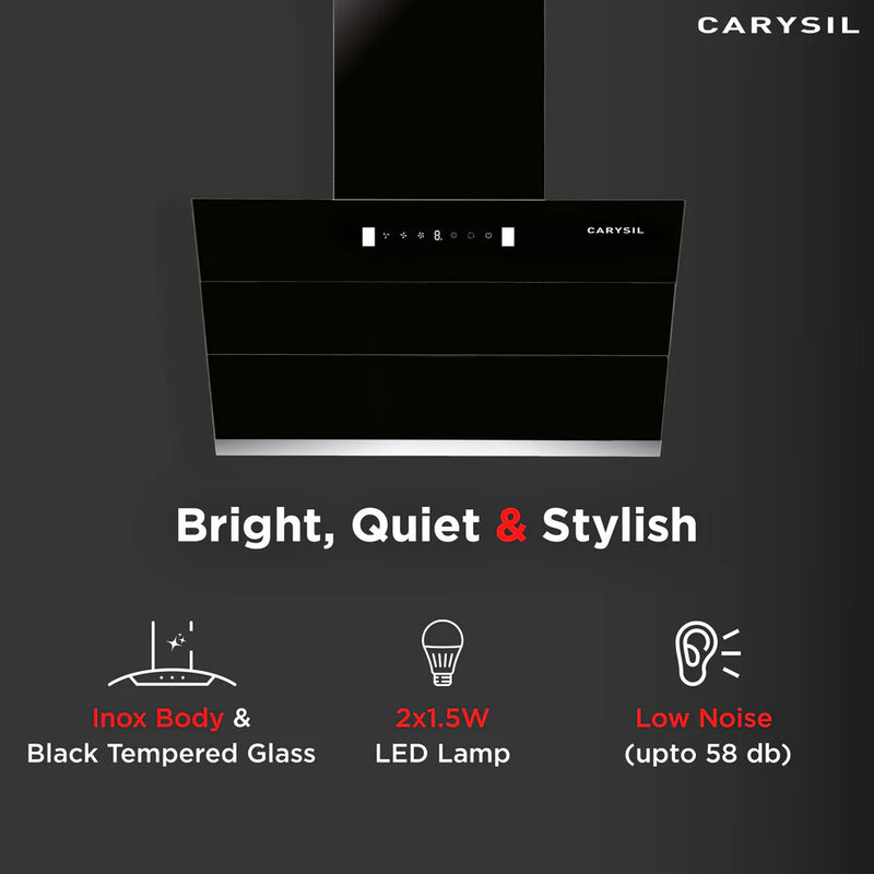 Carysil Ciaz BLDC  75 cm Vertical Chimney | 1350 m³/hr Suction | Filterless Auto-Clean Kitchen Chimney with Motion Sensor, Touch Control & 7-Year Motor Warranty-6