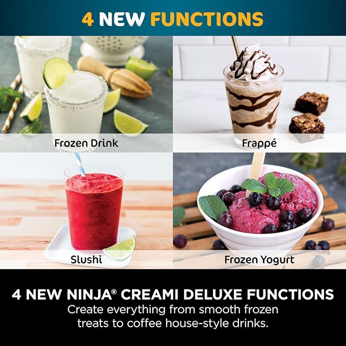 Ninja CREAMi Deluxe 10-in-1 Ice Cream & Frozen Drink Maker, 710ml, Silver – NC502EU-3