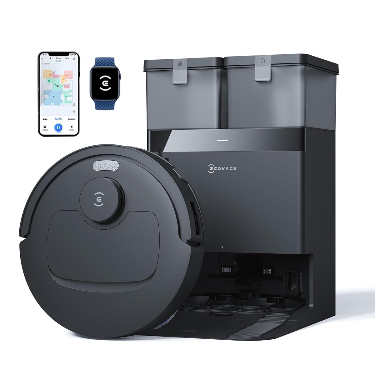 ECOVACS DEEBOT N50 Pro Omni 2-in-1 Robot Vacuum Cleaner & Mop (25000Pa Suction, OMNI Auto-Empty Station, ZeroTangle 3.0, OZMO Turbo 2.0, TrueMapping 2.0, 300 Min Runtime, App Control)-1