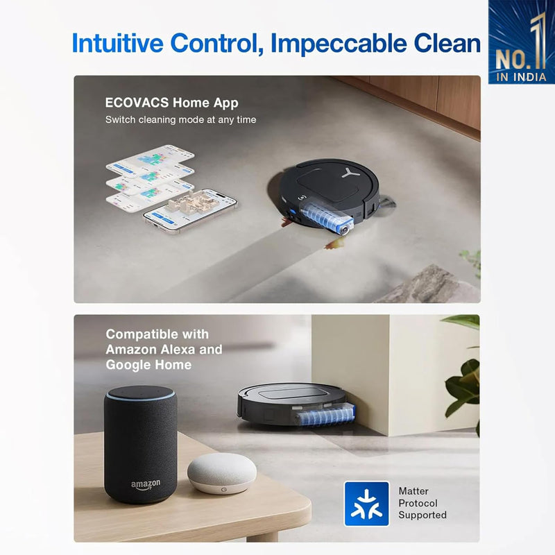 ECOVACS DEEBOT T80 Omni 2-in-1 Robot Vacuum Cleaner & Mop (18000Pa Suction, OZMO Roller Mop, ZeroTangle 3.0, AIVI 3D Navigation, Smart Carpet Care, Auto-Clean OMNI Station)-6