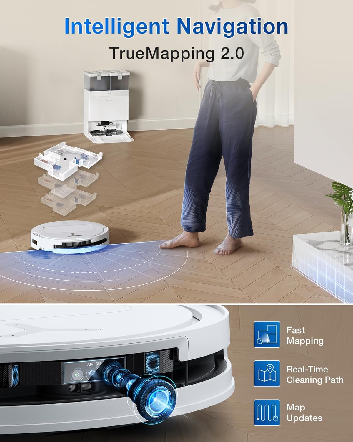 ECOVACS DEEBOT T50 Pro Omni 2-in-1 Robot Vacuum Cleaner & Mop (2025 New Launch, 15000Pa Suction, Ultra-Slim 8.1cm, AIVI 3.0, OZMO Turbo 2.0, OMNI Station, 300+ Min Runtime, App & Voice Control)-3