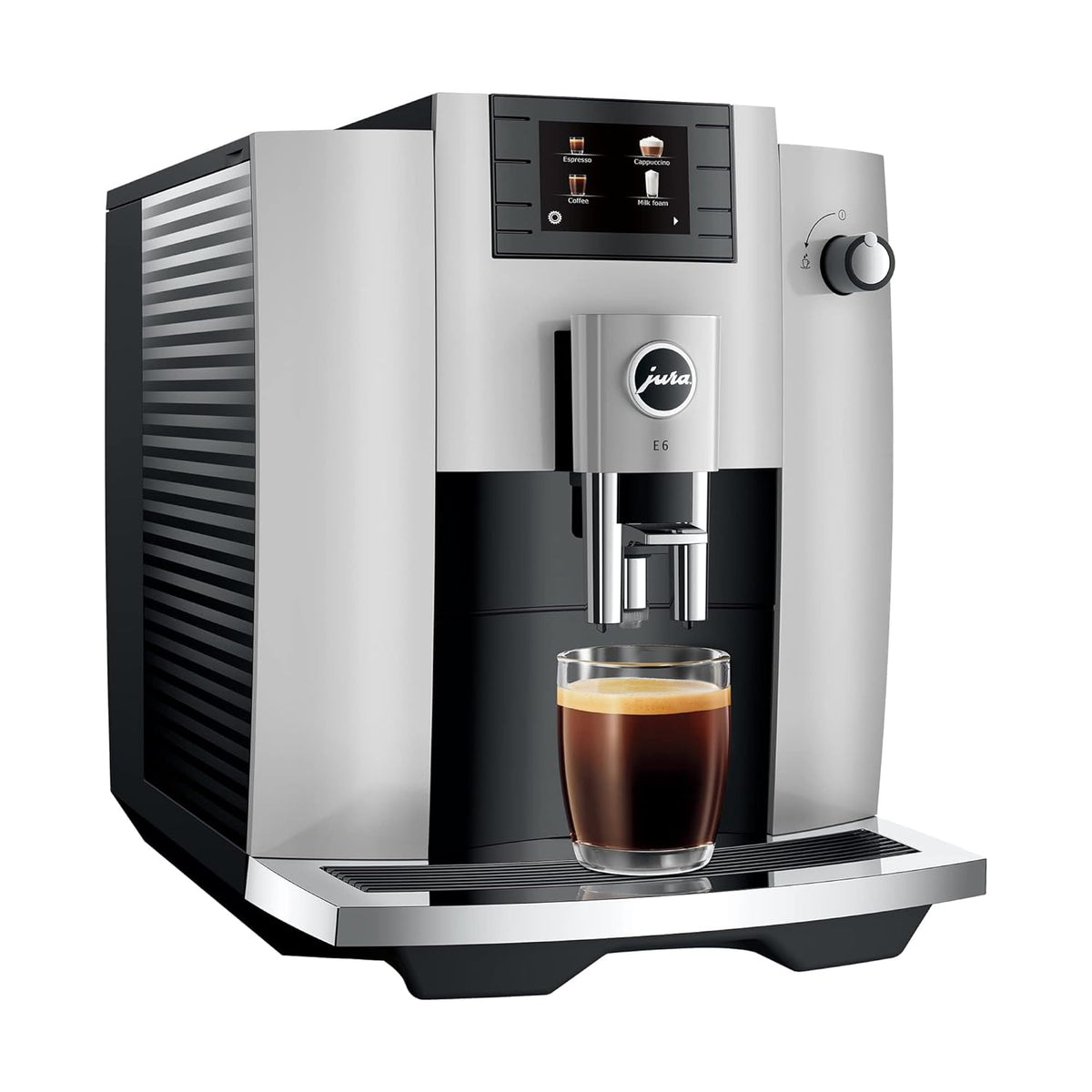 JURA E6 Platinum Automatic Coffee Machine (Cappuccino, Aroma Grinder, One-Touch Brewing, 2.8” Colour Display, Smart App Control)-8