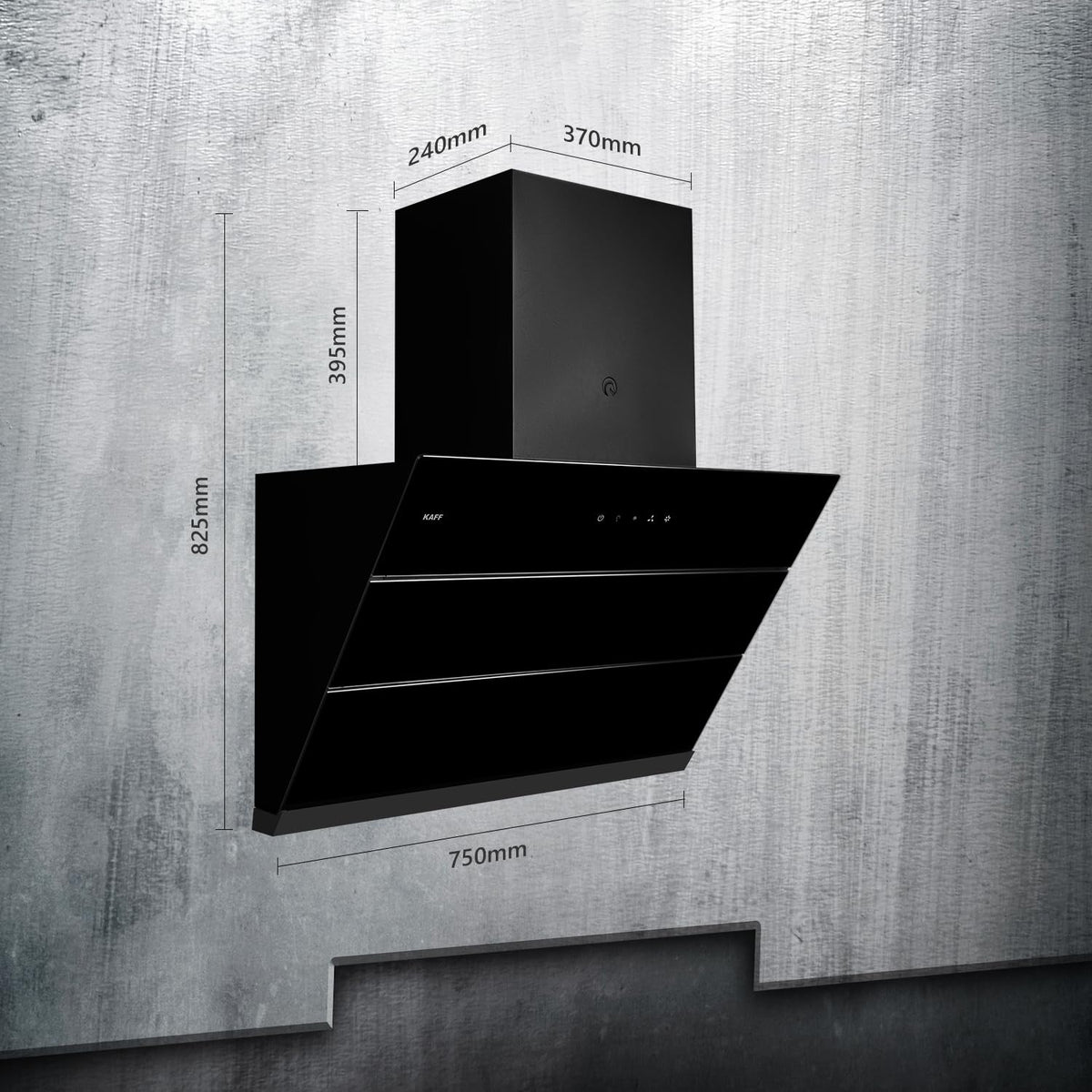 KAFF Nobelo LX DHC 60/75 cm Filterless Auto Clean Chimney with Gesture Control (Black Glass)-6