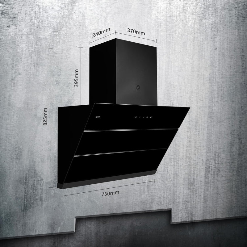 KAFF Nobelo LX DHC 60/75 cm Filterless Auto Clean Chimney with Gesture Control (Black Glass)-6