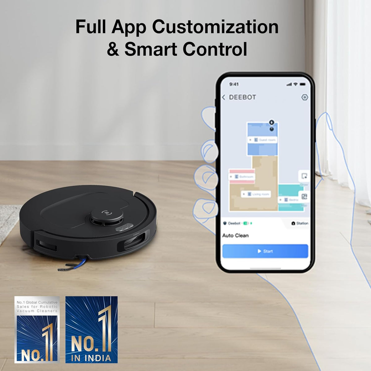 ECOVACS DEEBOT N50 Pro Omni 2-in-1 Robot Vacuum Cleaner & Mop (25000Pa Suction, OMNI Auto-Empty Station, ZeroTangle 3.0, OZMO Turbo 2.0, TrueMapping 2.0, 300 Min Runtime, App Control)-3