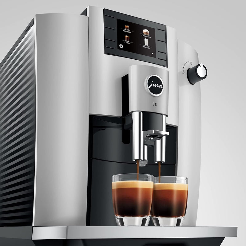 JURA E6 Platinum Automatic Coffee Machine (Cappuccino, Aroma Grinder, One-Touch Brewing, 2.8” Colour Display, Smart App Control)-9