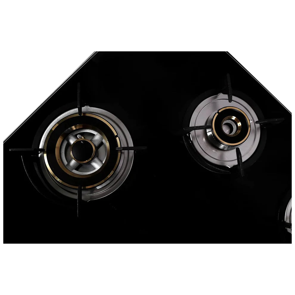 Carysil Pro 78cm Built-In Glass Hob – 4 Brass Burners, Triple Ring Burner, Cast Iron Pan Support, Battery Ignition, 8mm Tempered Glass, Stainless Steel Drip Tray-4