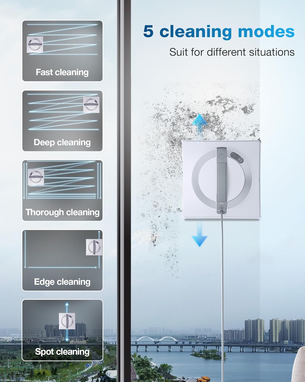 ECOVACS WINBOT W2 Pro Omni Robotic Window Cleaner with Portable OMNI Station (5500Pa Suction, 110 Min Runtime, WIN-SLAM 4.0, Wide-Angle Spray, 12-Stage Safety System)