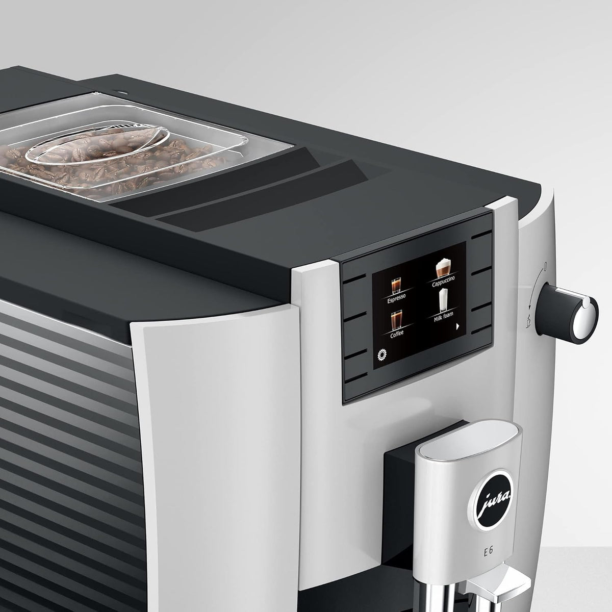 JURA E6 Platinum Automatic Coffee Machine (Cappuccino, Aroma Grinder, One-Touch Brewing, 2.8” Colour Display, Smart App Control)-7