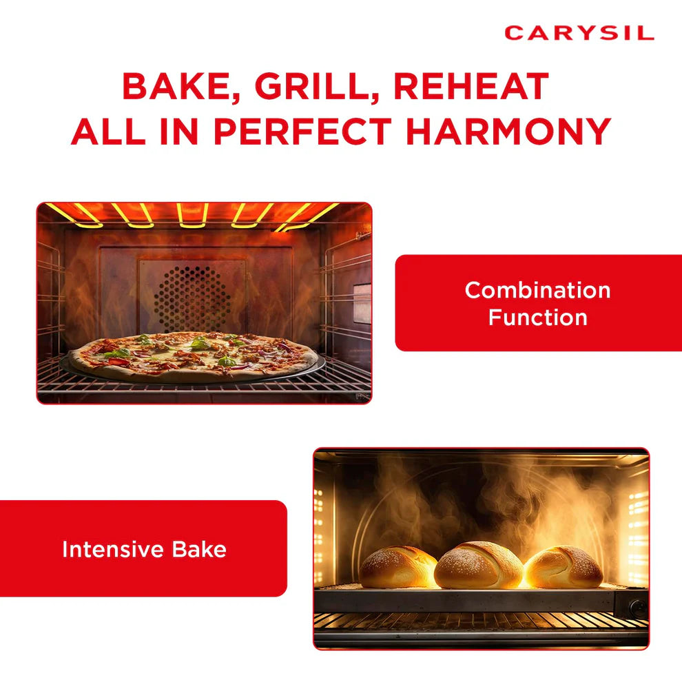 Carysil Built-In Microwave MWO-02 – 25L Capacity, Soft Button Control, Microwave + Grill + Convection, 10 Auto Cook Menu, Multi-Stage Cooking, Stainless Steel Black Finish-6