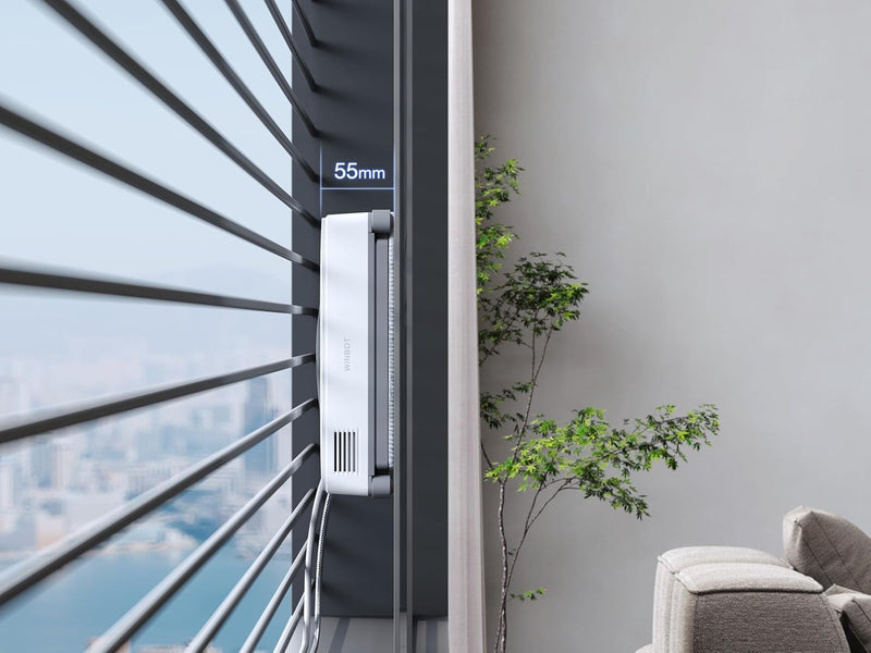 ECOVACS WINBOT MINI Robotic Window Cleaner (7500Pa Suction, Ultra-Compact Design, Ultrasonic Spray, 9-Stage Safety, App Control, Edge Cleaning Technology)-8