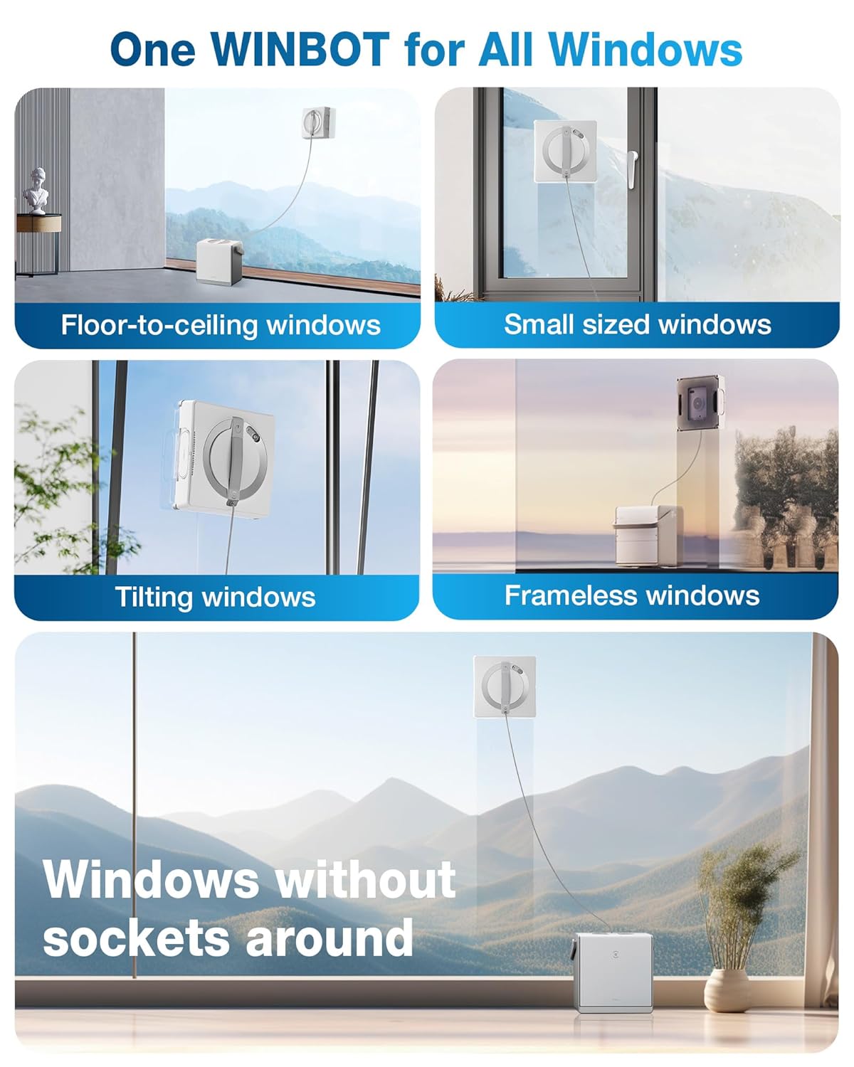 ECOVACS WINBOT W2 Pro Omni Robotic Window Cleaner with Portable OMNI Station (5500Pa Suction, 110 Min Runtime, WIN-SLAM 4.0, Wide-Angle Spray, 12-Stage Safety System)-8