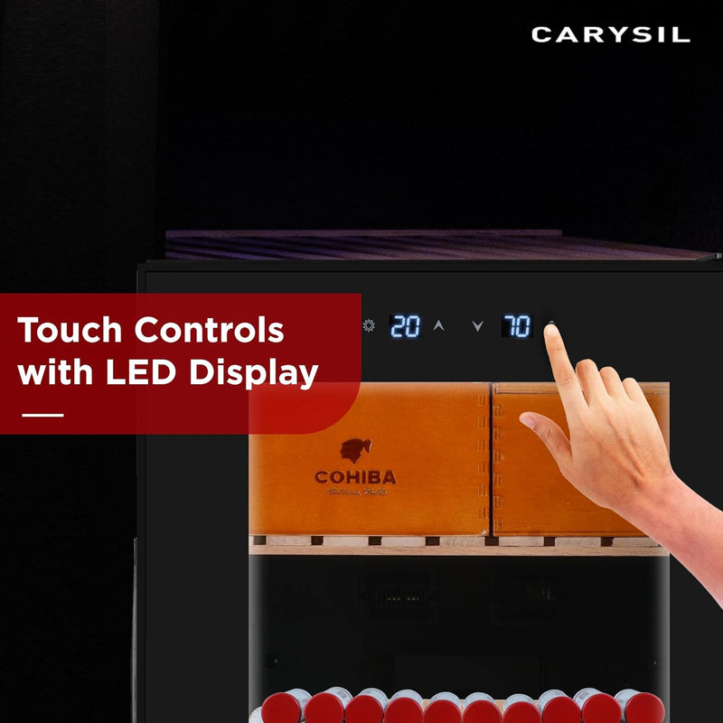 Carysil Cigar Humidor 212 Capacity | Premium Cigar Cooler with Temperature & Humidity Control | LED Display | Freestanding Luxury Humidor Cabinet-5