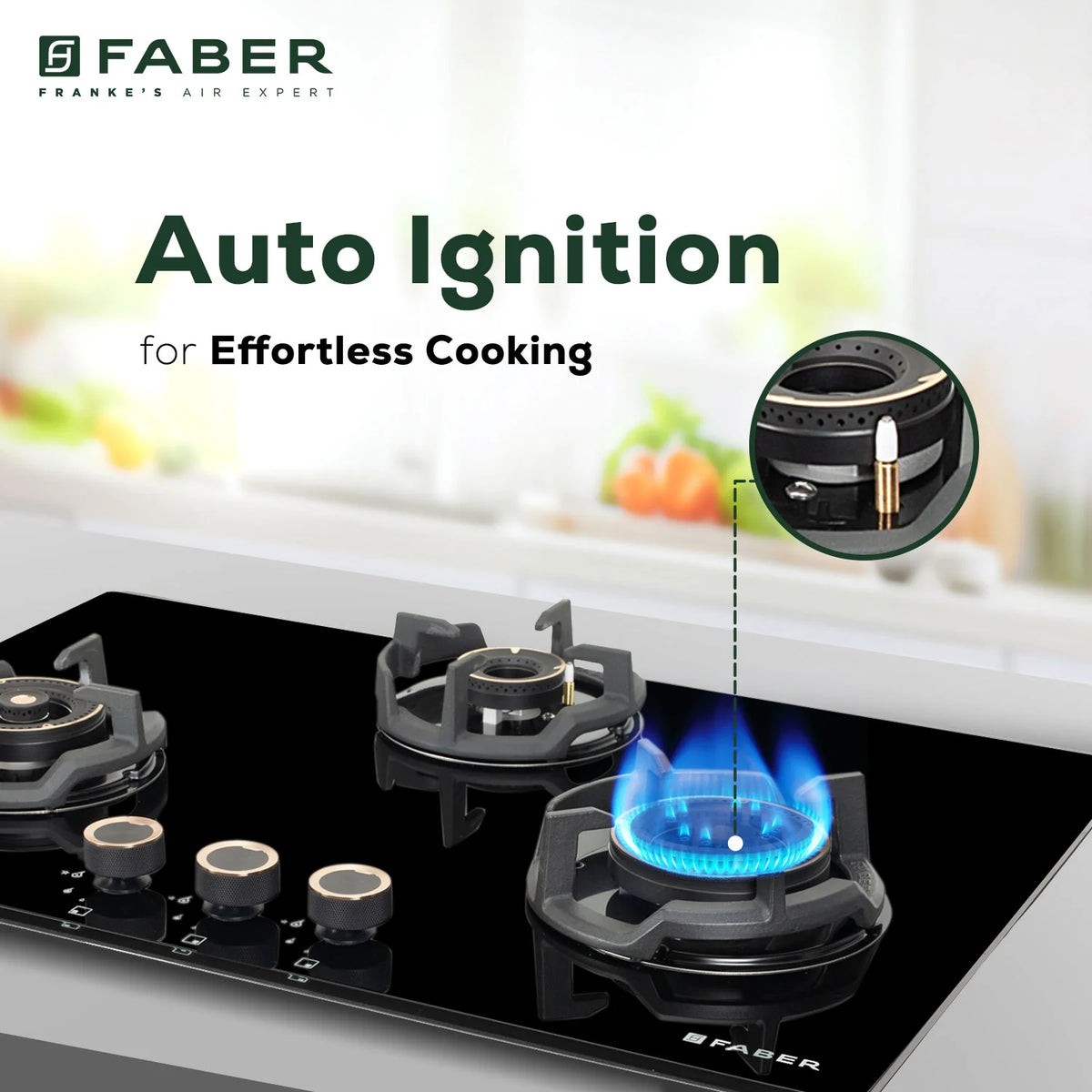 Faber Hob Experia HT753 ALU AI FFD 75 cm Built-In Gas Hob – 3 Brass Burners, Auto Electric Ignition & Flame Failure Device-14