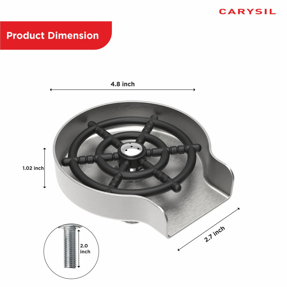 Carysil Glass Rinser – Automatic Cup & Bottle Washer for Kitchen Sink | 304 Stainless Steel | 5 Spray Holes | High Pressure Cleaning | Matt Black-12