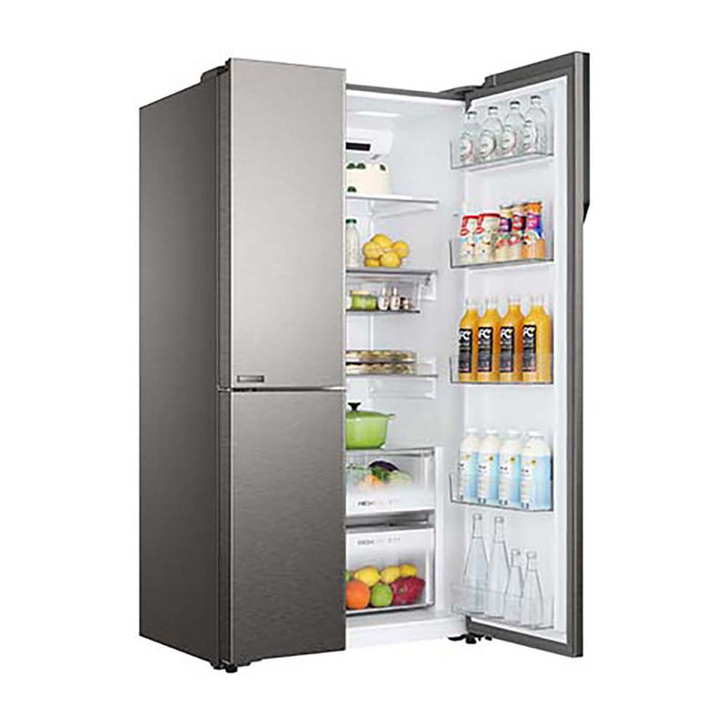 Haier 598L 3 Star Inox Steel 3 Door Smart Convertible Side-by-Side Refrigerator | HRT-683ISU1-3