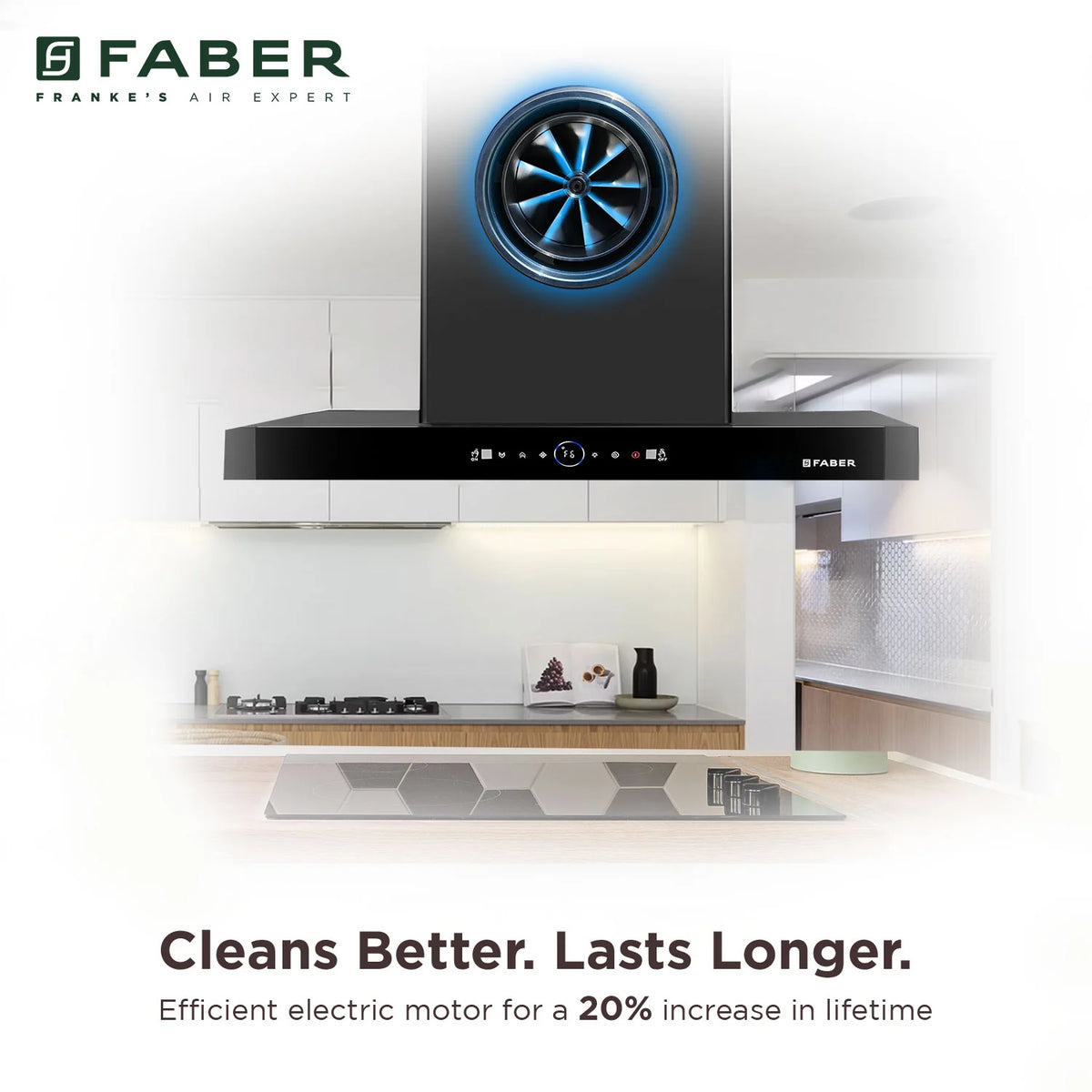 Faber Bloom FL BK 90 cm Island Chimney – 1500 m³/hr Powerful Suction, Touch & Gesture Control-13