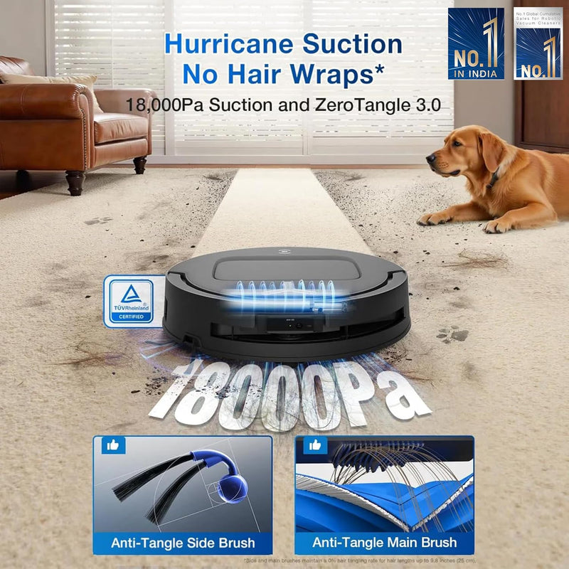 ECOVACS DEEBOT T80 Omni 2-in-1 Robot Vacuum Cleaner & Mop (18000Pa Suction, OZMO Roller Mop, ZeroTangle 3.0, AIVI 3D Navigation, Smart Carpet Care, Auto-Clean OMNI Station)-7