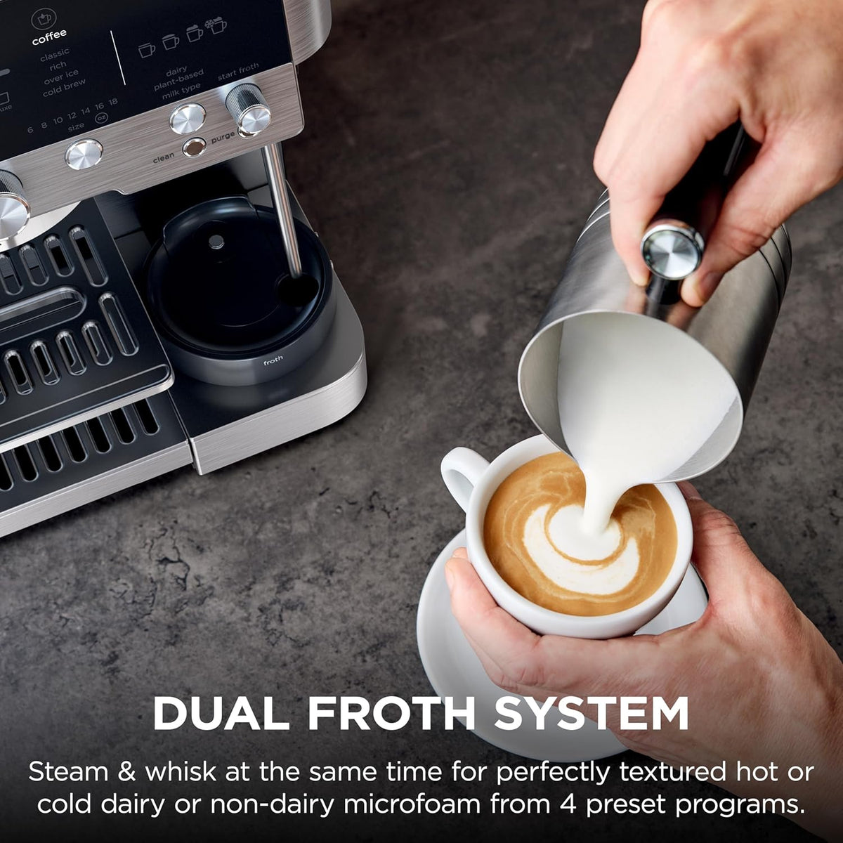 Ninja Luxe Café Premier Series ES601 Espresso Machine – 3-in-1 Coffee Maker with Grinder, Cold Brew, Barista Assist & Hands-Free Frother (Metallic Silver)-11