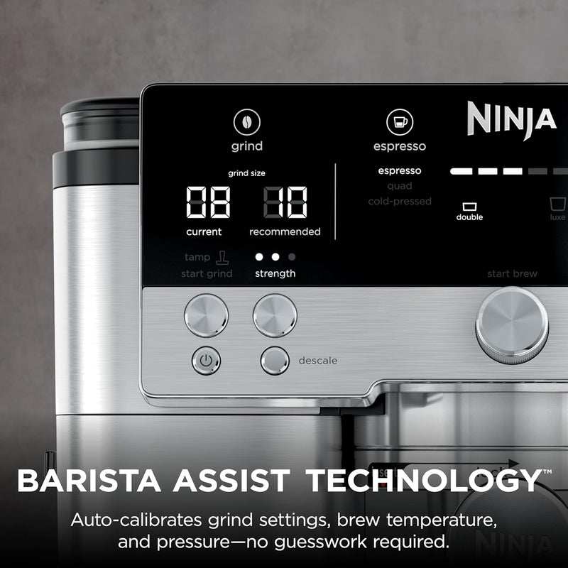 Ninja Luxe Café Premier Series ES601 Espresso Machine – 3-in-1 Coffee Maker with Grinder, Cold Brew, Barista Assist & Hands-Free Frother (Metallic Silver)-3