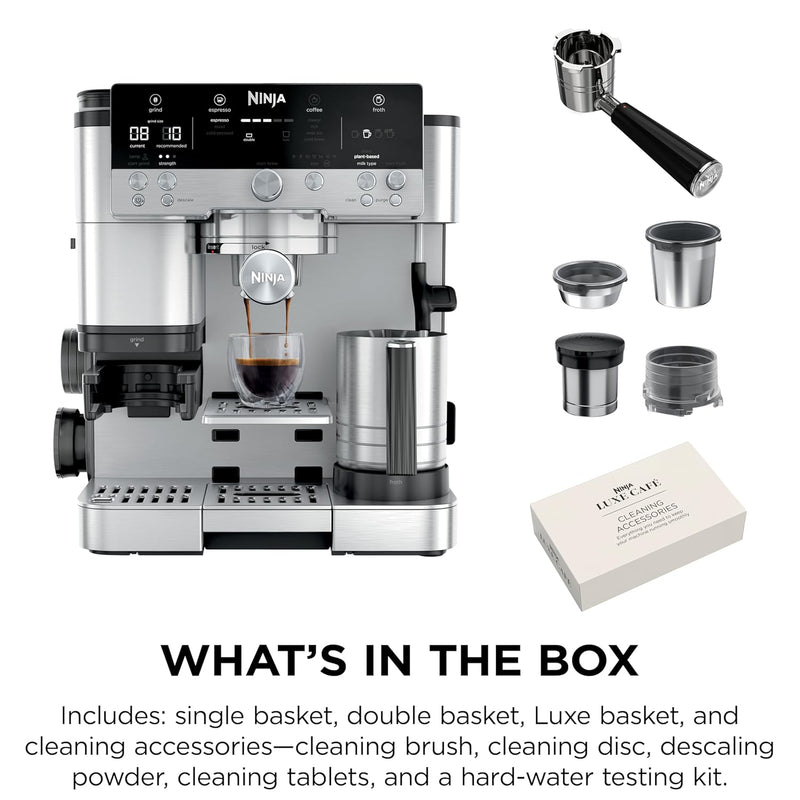 Ninja Luxe Café Premier Series ES601 Espresso Machine – 3-in-1 Coffee Maker with Grinder, Cold Brew, Barista Assist & Hands-Free Frother (Metallic Silver)-4