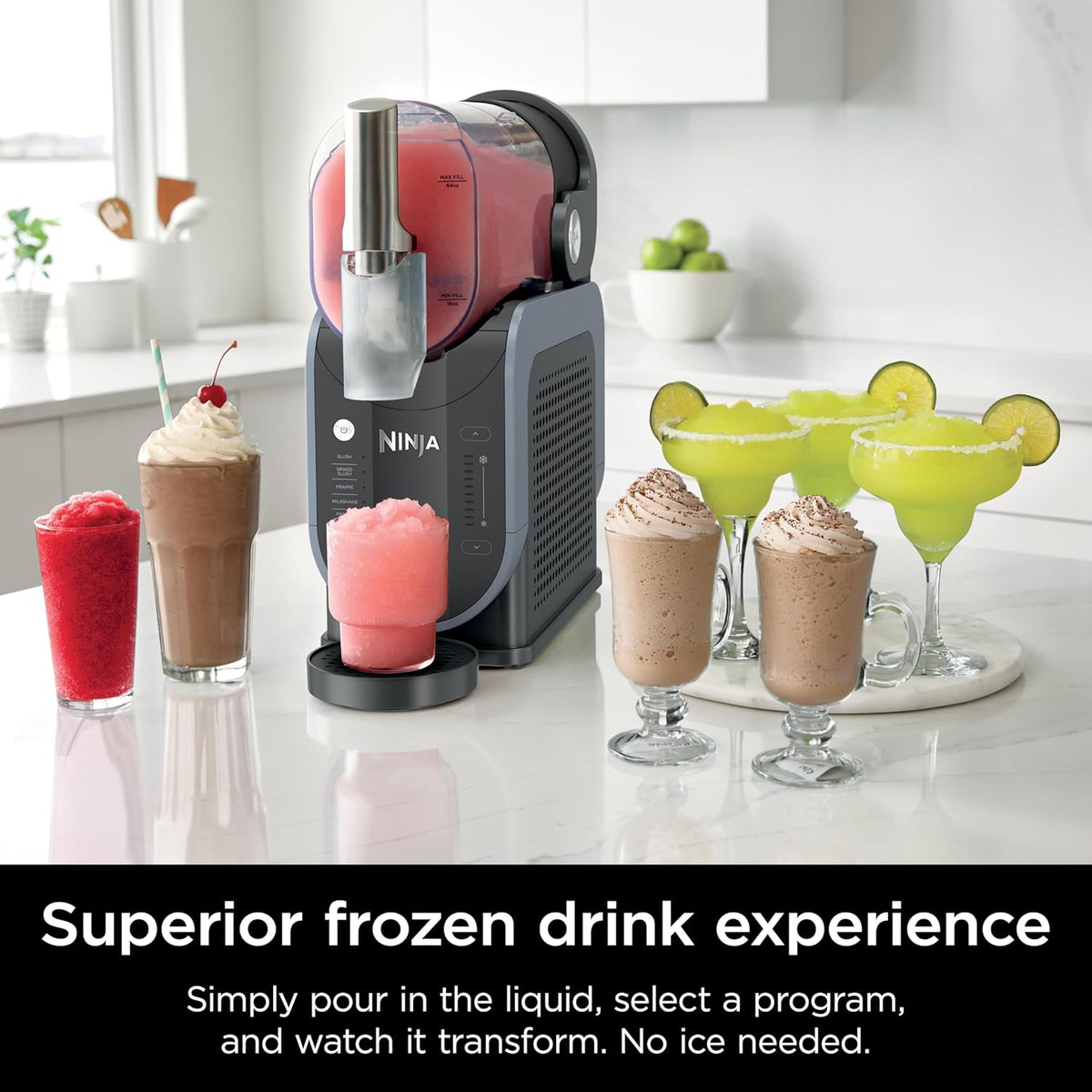 Ninja SLUSHi™ FS301EU Professional Frozen Drink Maker – 2.6L Slushie Machine with RapidChill Technology & 6 Presets (Arctic Blue & Grey)-5