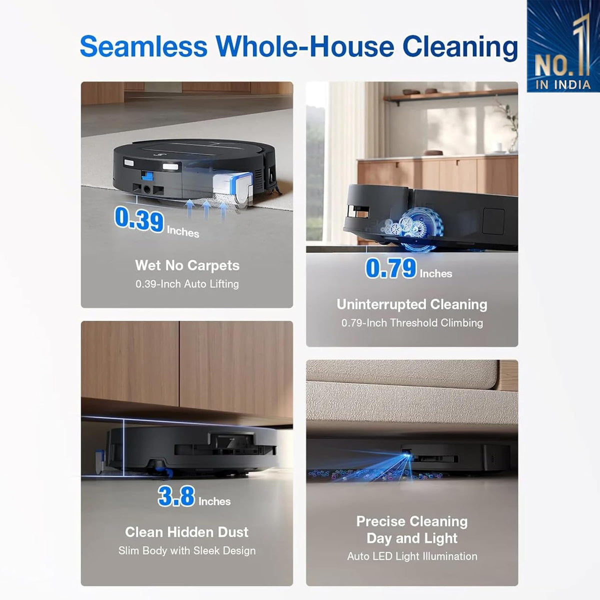 ECOVACS DEEBOT T80 Omni 2-in-1 Robot Vacuum Cleaner & Mop (18000Pa Suction, OZMO Roller Mop, ZeroTangle 3.0, AIVI 3D Navigation, Smart Carpet Care, Auto-Clean OMNI Station)-5