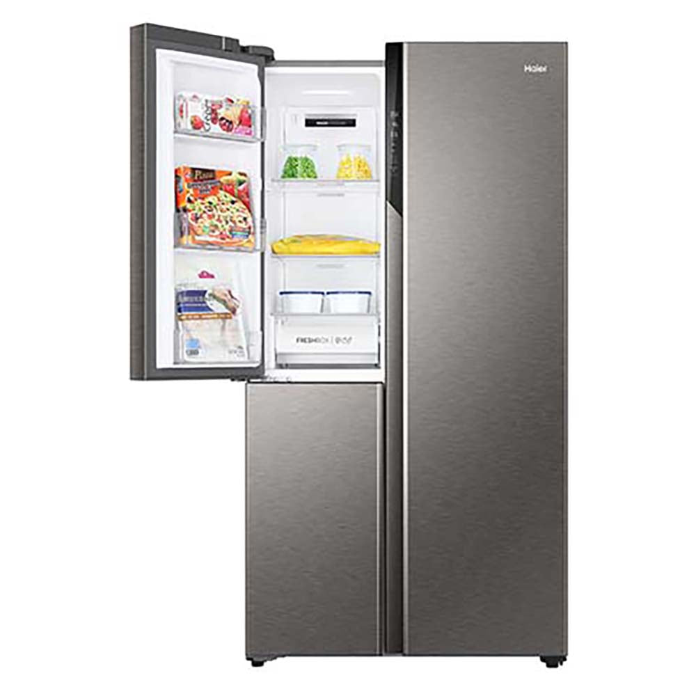 Haier 598L 3 Star Inox Steel 3 Door Smart Convertible Side-by-Side Refrigerator | HRT-683ISU1