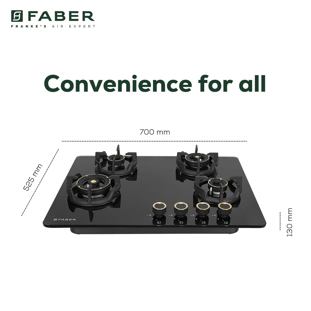 Faber Hob Experia HT704 ALU AI 70 cm Built-In Gas Hob – 4 Brass Burners, Auto-Electric Ignition & Premium Glass Top-13