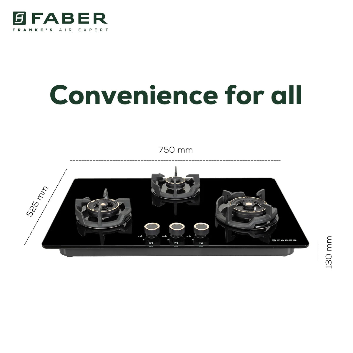 Faber Hob Experia HT753 ALU AI FFD 75 cm Built-In Gas Hob – 3 Brass Burners, Auto Electric Ignition & Flame Failure Device-13