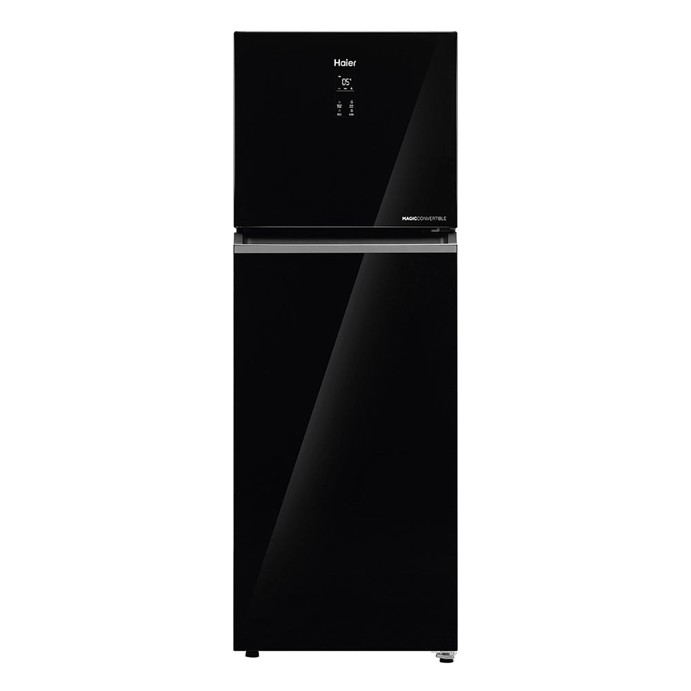 Haier 358L 2 Star Black Glass Double Door Refrigerator  (HRF-4082PLKGA-P)-1
