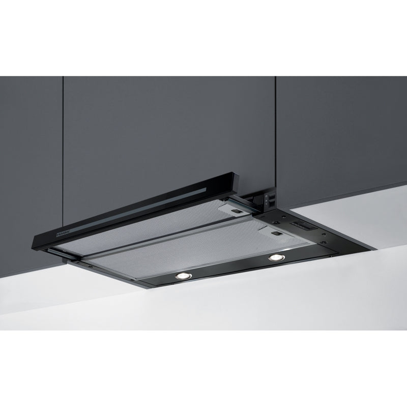 Franke FSM 601 BK/GL Pull-Out Kitchen Hood (60cm, Black Glass, 380 m³/h, LED Lights, Aluminium Filter, Compact Built-In Design)-2
