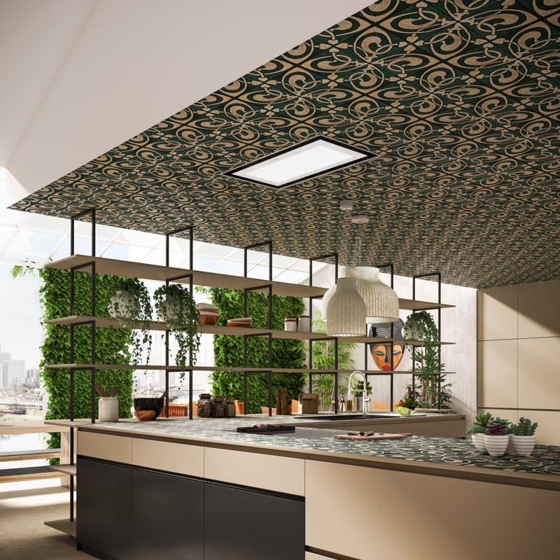 Franke Mythos Full Light FCMY 90 C WHG A FL Ceiling Hood (900mm) – 720 m³/h, Stainless Steel & White Glass, LED Panel, WiFi Enabled, Remote Control, Energy Class A-4