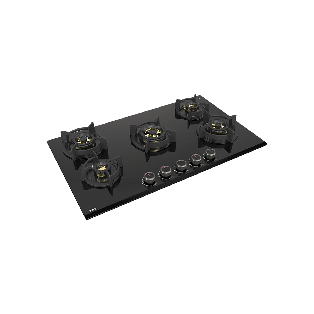 KAFF ASF 865 – 5 Burner Built-In Hob, 8 mm Thick Black Tempered Glass, Flame Failure Device