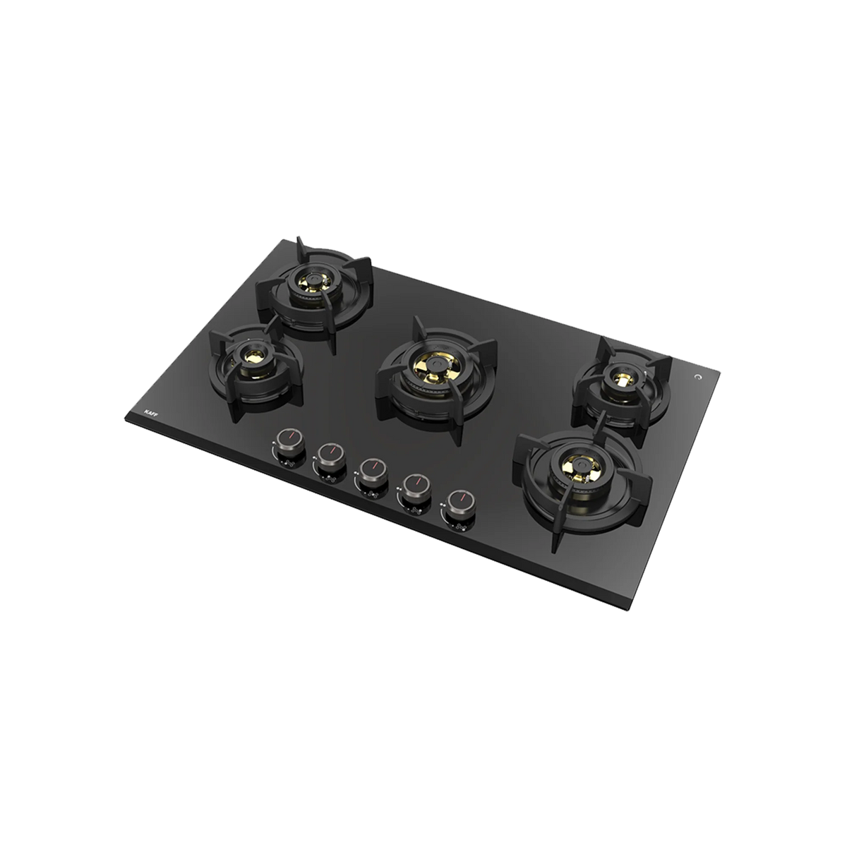 KAFF ASF 865 – 5 Burner Built-In Hob, 8 mm Thick Black Tempered Glass, Flame Failure Device