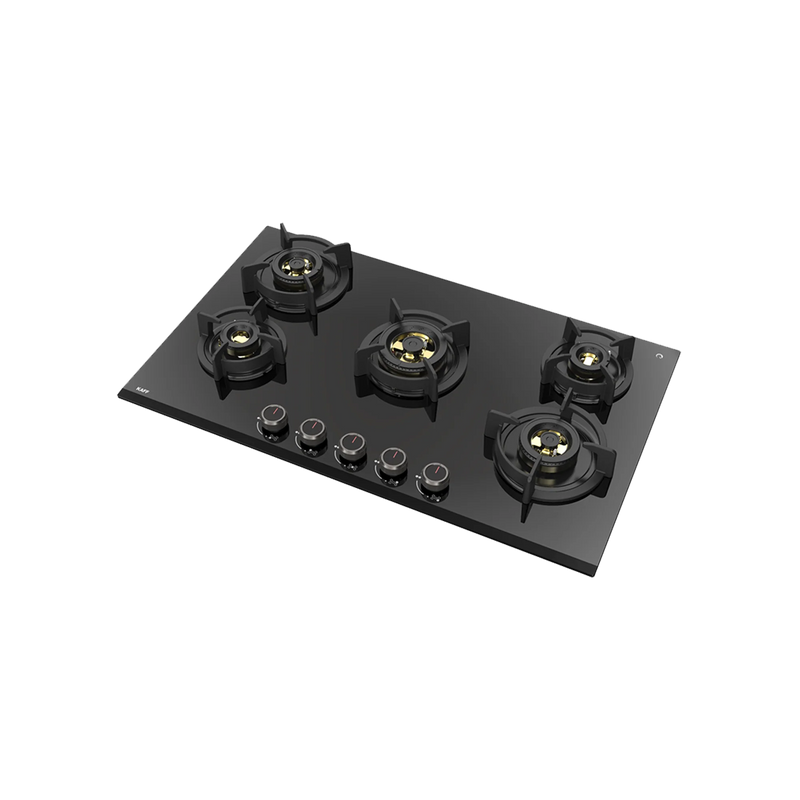 KAFF ASF 865 – 5 Burner Built-In Hob, 8 mm Thick Black Tempered Glass, Flame Failure Device-2