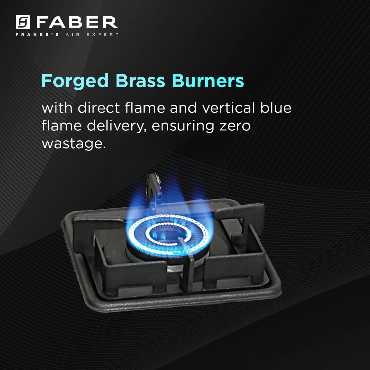 Faber HOB COOKTOP Prince Plus 4BB BK – 4 Burner Gas Cooktop with Brass Burners, Jumbo Burner, Diamond Coated Finish