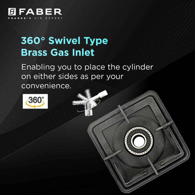 Faber HOB COOKTOP Prince Plus 4BB BK – 4 Burner Gas Cooktop with Brass Burners, Jumbo Burner, Diamond Coated Finish-4