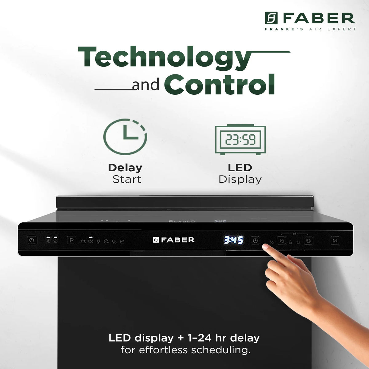 Faber FFSD 6PR 12S Neo BK Freestanding Dishwasher – 12 Place Settings, 6 Wash Programs, Neo Black Finish, Half Load, LED Display-7