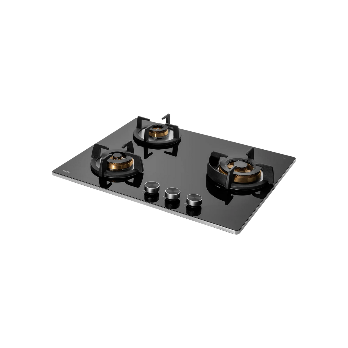 KAFF BLH 603X – Built-In Hob with 3 Full Brass High Efficiency Burners, Flame Failure Device (FFD), 8 mm Black Tempered Glass – 60 cm