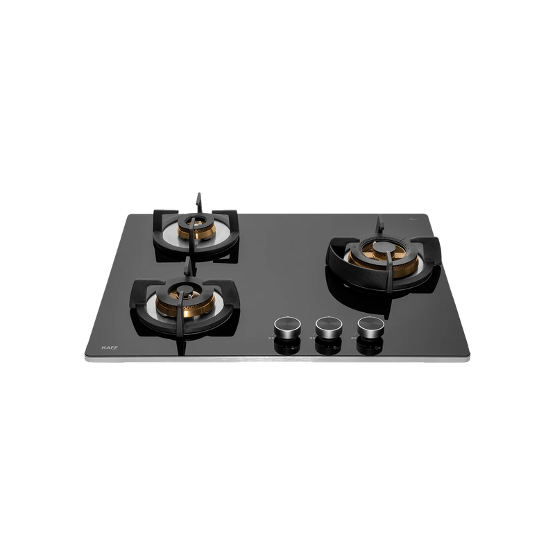 KAFF BLH 603X – Built-In Hob with 3 Full Brass High Efficiency Burners, Flame Failure Device (FFD), 8 mm Black Tempered Glass – 60 cm-3